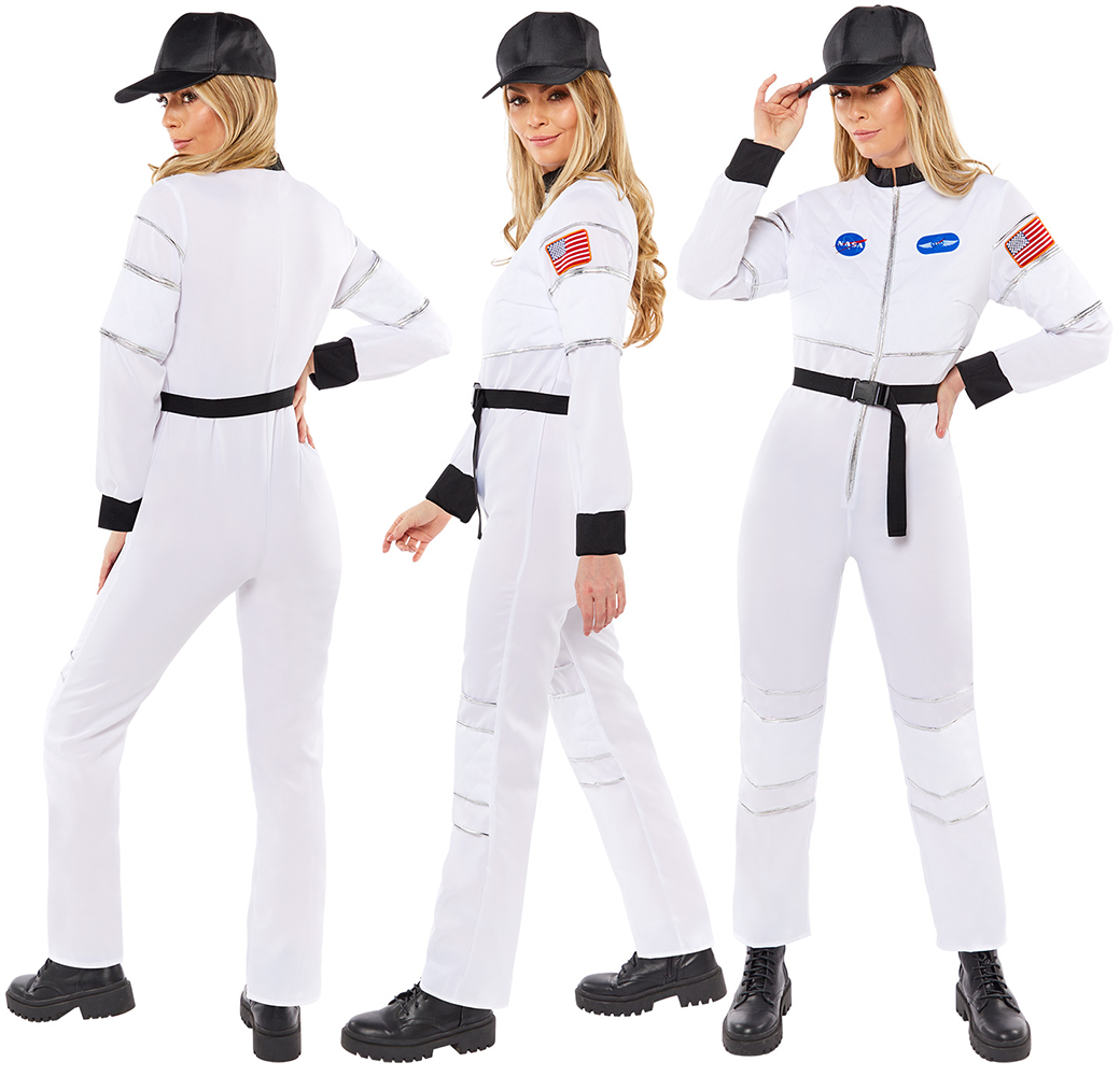 Astronautin Overall Damenkostüm weiß - 5