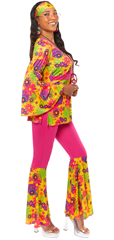 70er Jahre Hippie Babe Flora Damenkostüm - 2