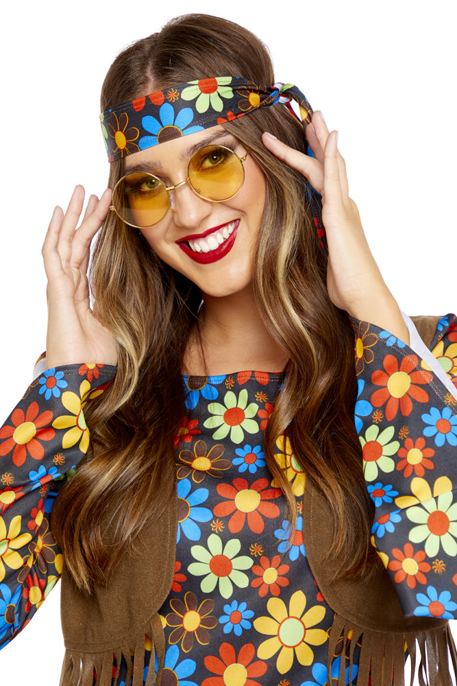Hippie Lennon Brille in Gelb - 2