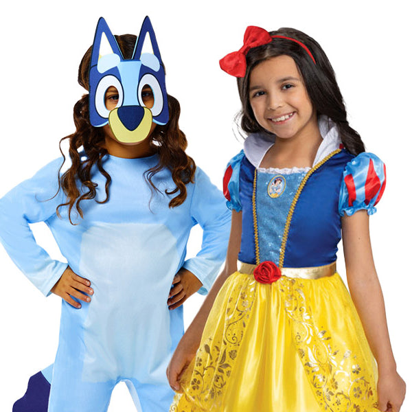 Bluey Overall und Disney Schneewittchen Kostüme für Mädchen