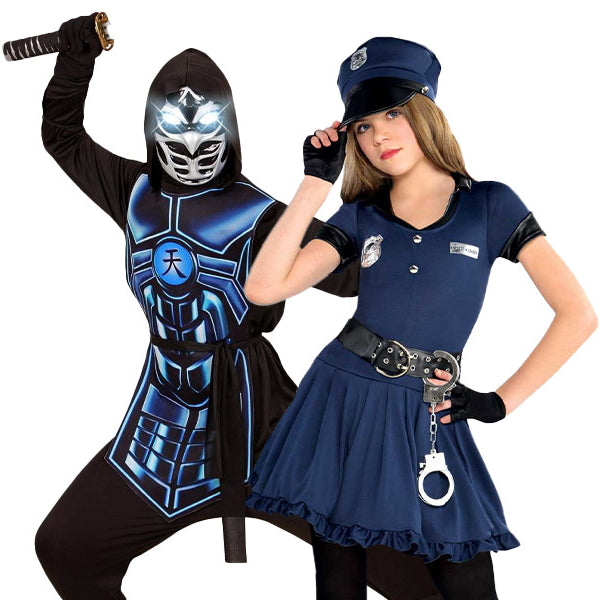 Cyber Ninja Teenager Kostüm. Polizistin Teenager Kostüm