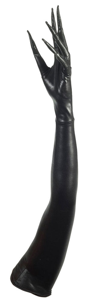 Spitze Finger Handschuhe schwarz - 1