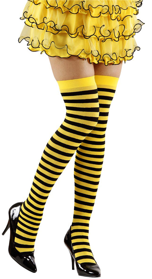 Biene Overknees 70 den gelb-schwarz - 3