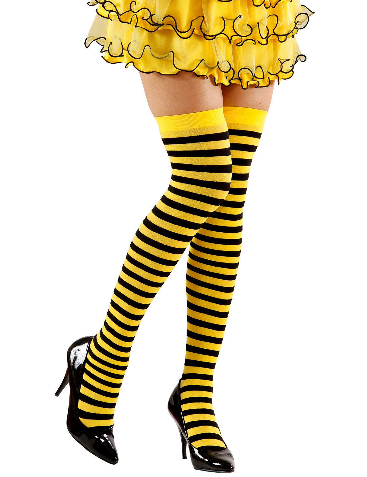 Biene Overknees 70 den gelb-schwarz XL - 3