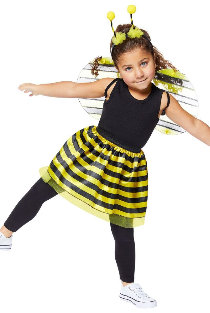 Bienen Verkleidungs-Set für Mädchen - Tutu, Flügel & Haarreif
