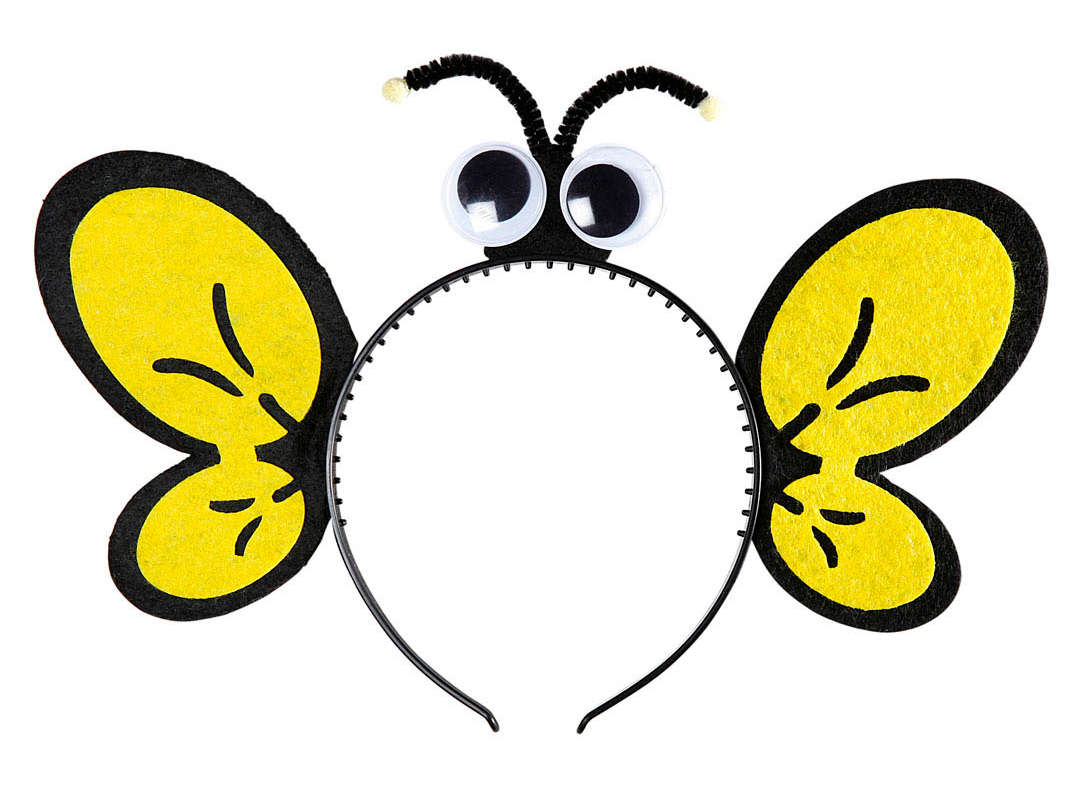 Bienen Haarreif mit Augen und Flügelohren - 1