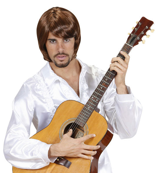 70er Jahre Björn Popstar Perücke braun für Herren - 1