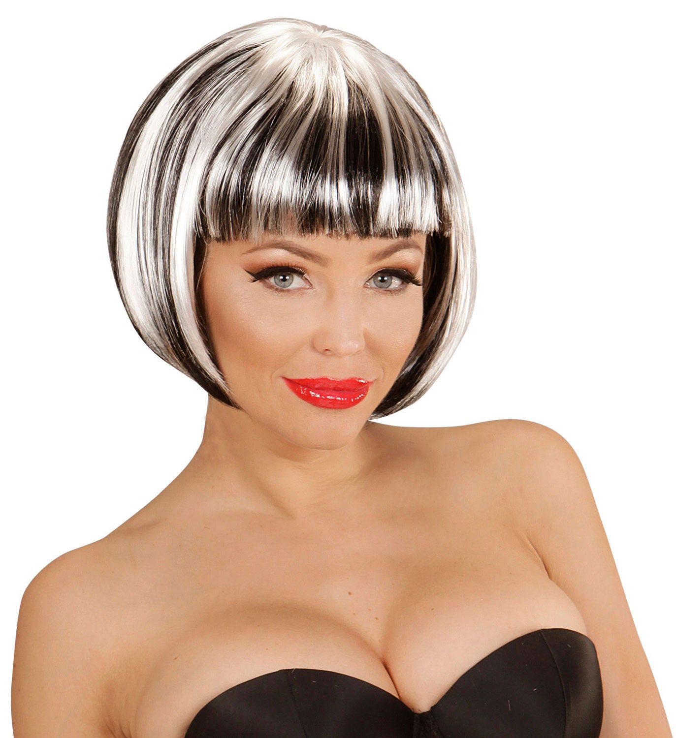 Blair Bob Perücke schwarz-weiß - 1