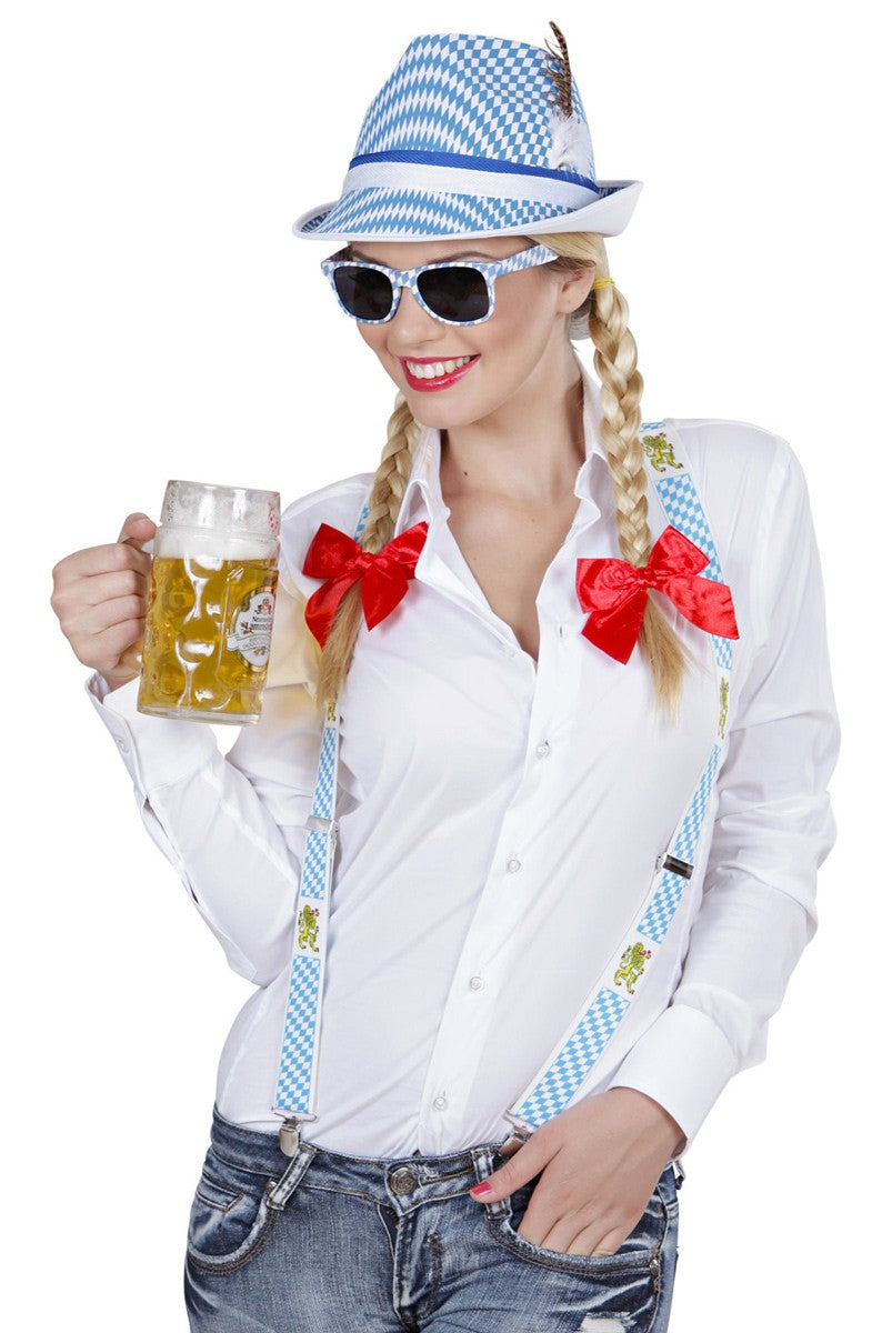 Blau-weiße Bayern Karo Hosenträger 3