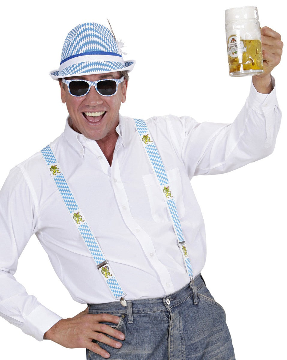 Blau-weiße Bayern Karo Hosenträger 4