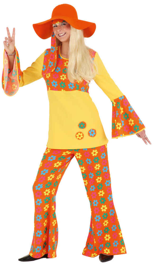 Blumenwiese Damen-Schlaghose orange - 1