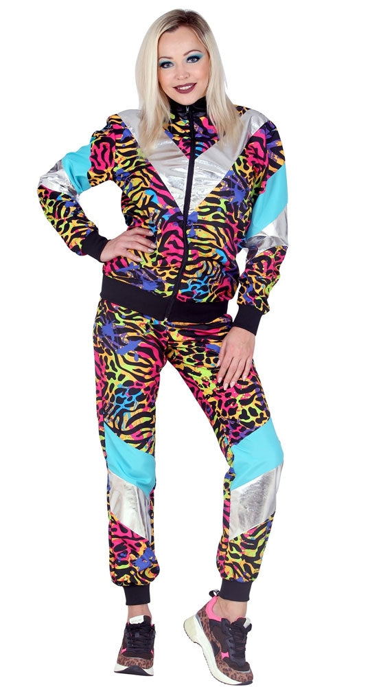 80er Jahre Trainingsanzug Rainbow Animal Unisex - 3
