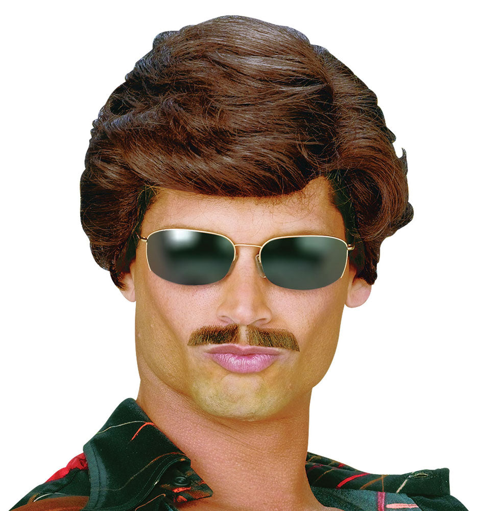 80er Jahre Sunny Boy Perücke dunkelbraun - 1