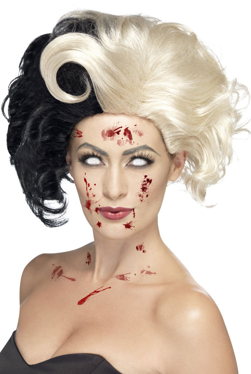 Deluxe Cruella Perücke schwarz-blond - 1