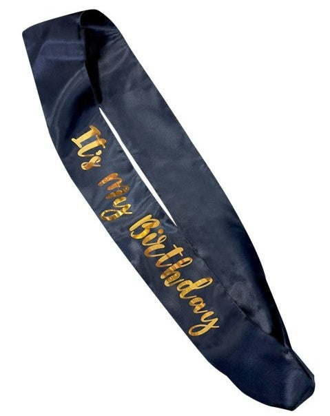 Dunkelblaue Its my Birthday Schärpe 1