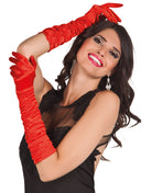 Edle Hollywood Gala Handschuhe rot - 1