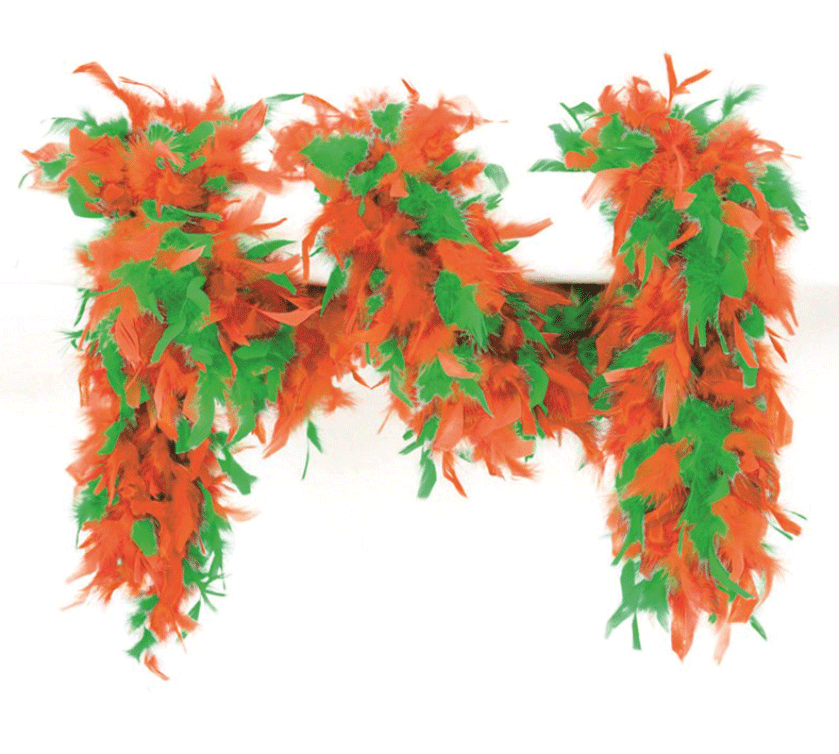 Federschal Federboa Orange Grün 180cm - 1