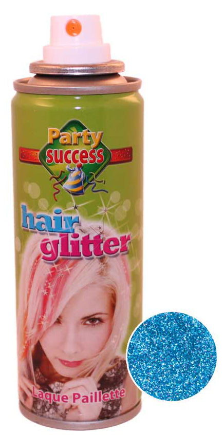 Glitzer-Blau Effekt Haarspray - 1