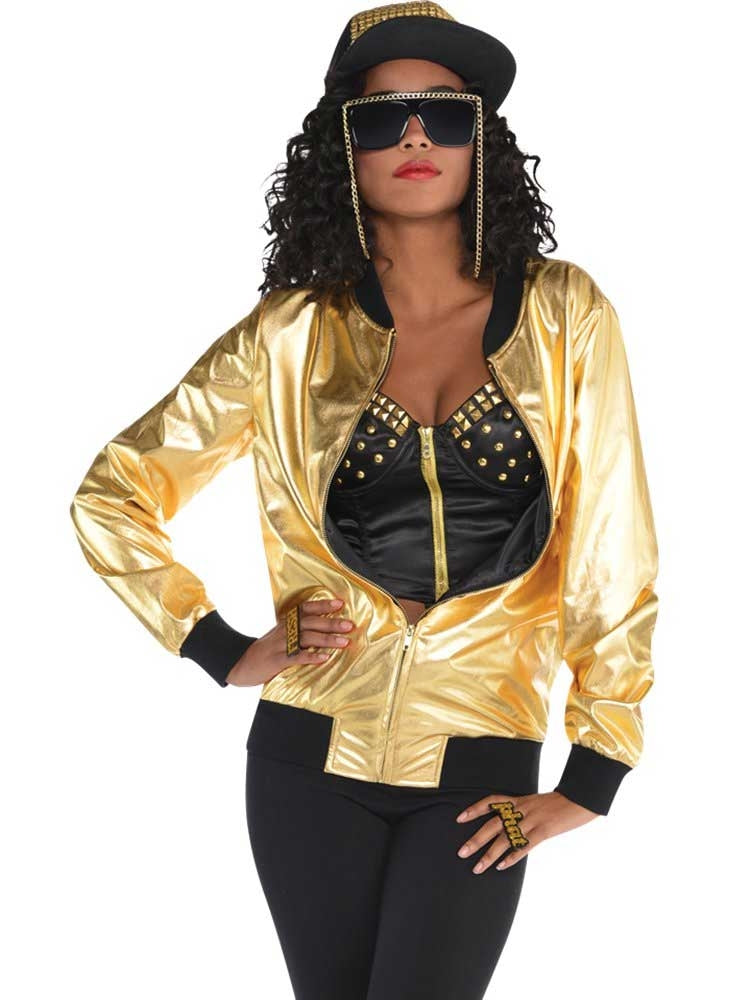 90er Jahre Hip Hop Jacke gold unisex - 4