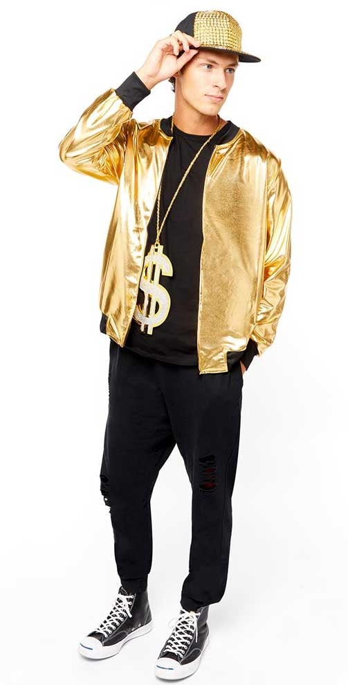 90er Jahre Hip Hop Jacke gold unisex - 3