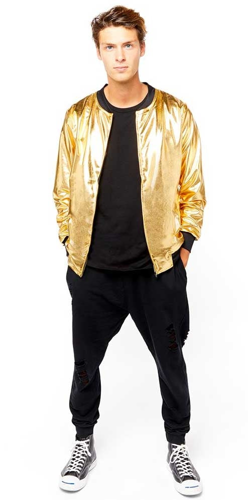 90er Jahre Hip Hop Jacke gold unisex - 1