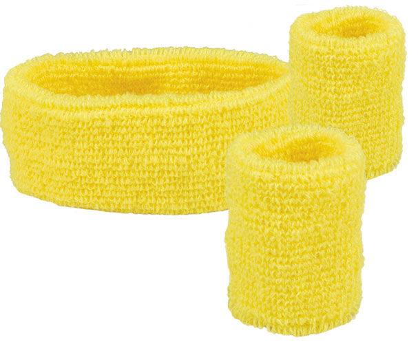 Schweißbänder 3er-Set gelb - 2