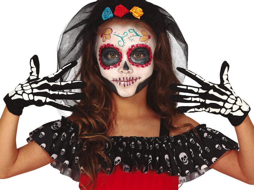 Skelett Knochen Handschuhe für Kinder - 1