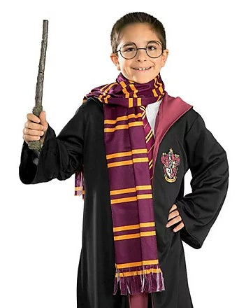 Harry Potter Gryffindor Kostüm für Jungen mit Schal, Zauberstab und runden Brillen