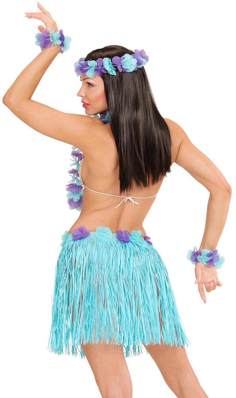 Hawaii Girl Kostüm-Set blau - 3
