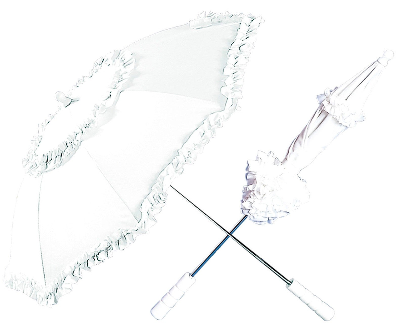 Historischer Regenschirm mit Rüschen 72 cm 1