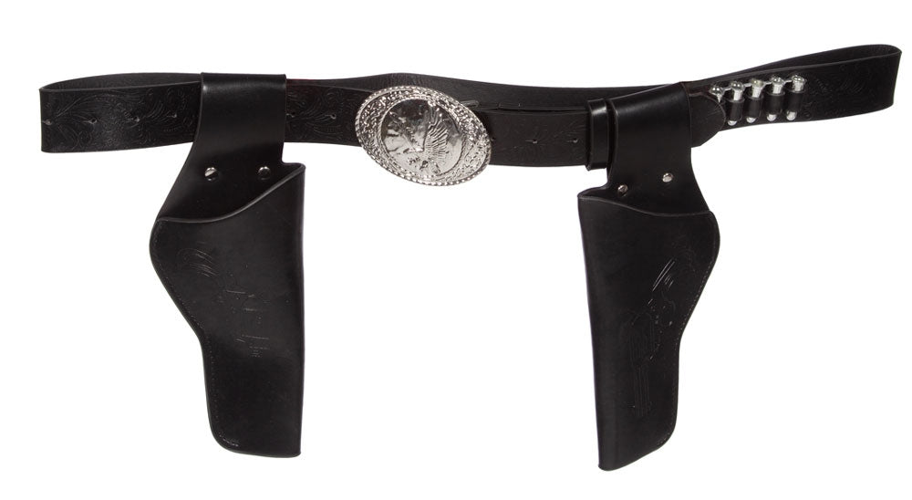 Doppel-Holster mit Gürtel schwarz Deluxe - 1