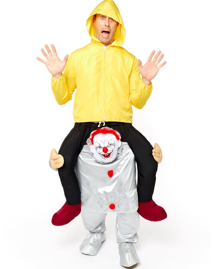 Horror Clown Huckepack Kostüm für Erwachsene - 1