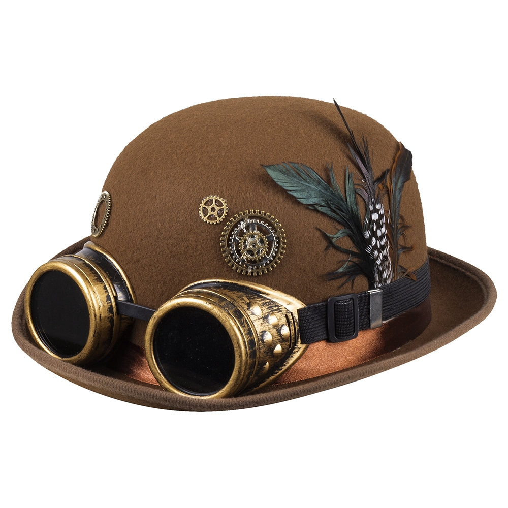 Steampunk Melone mit Schweißerbrille - 2