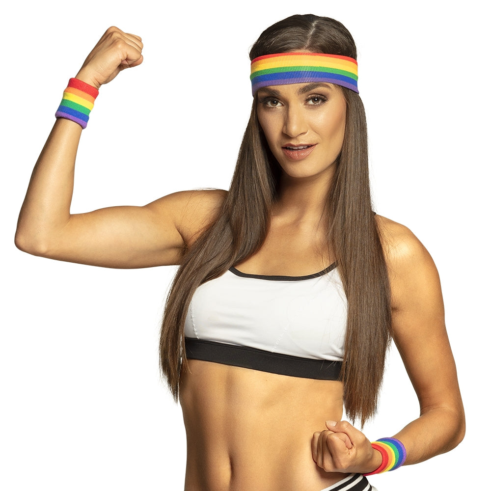 Regenbogen Schweißbänder Set - 1