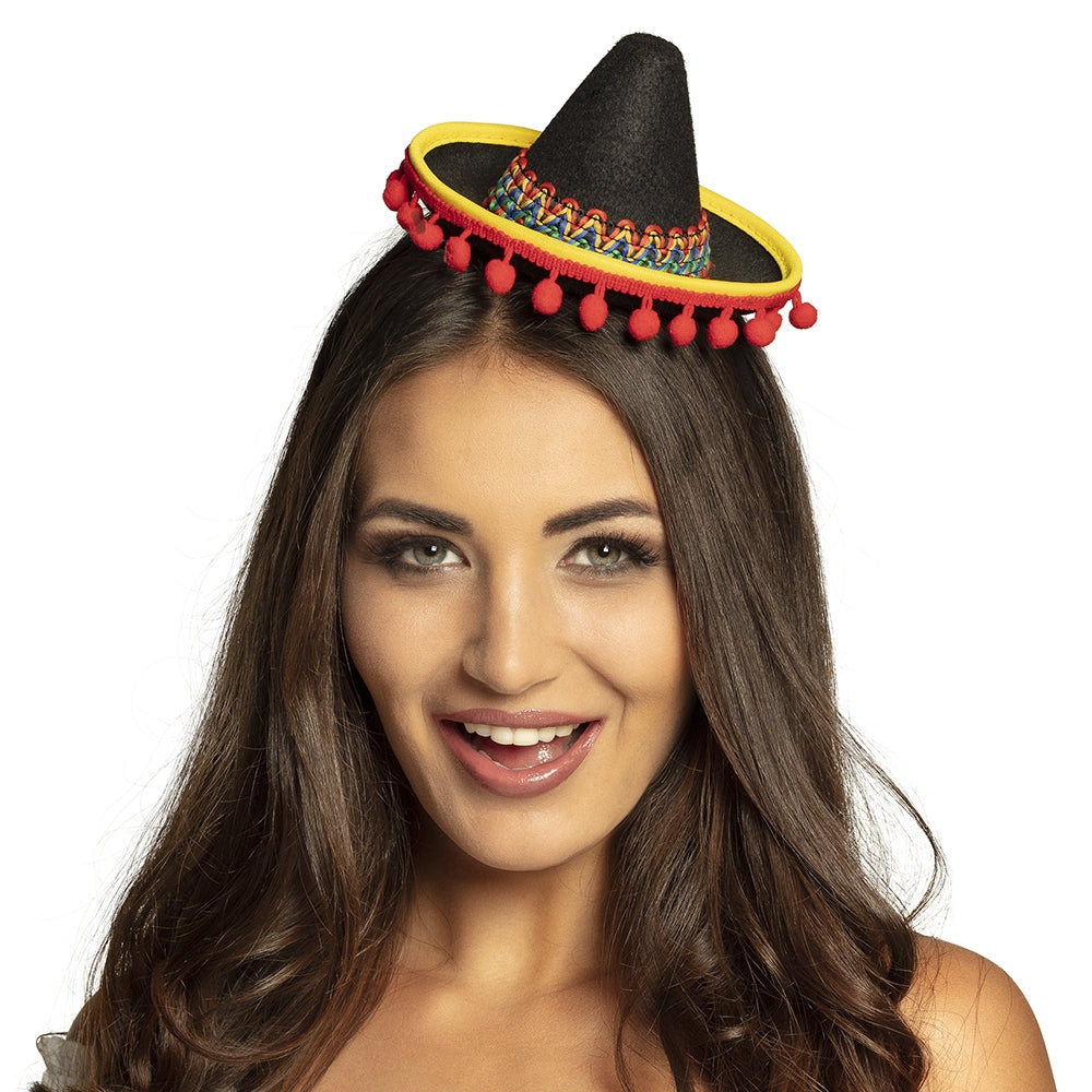 Mini Sombrero mit Bommeln - 1