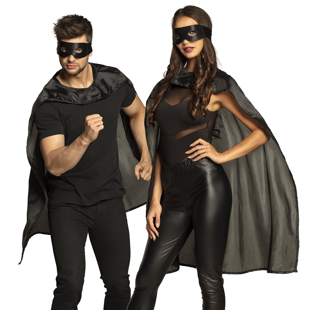 Superhero Set Cape und Maske Schwarz - 1