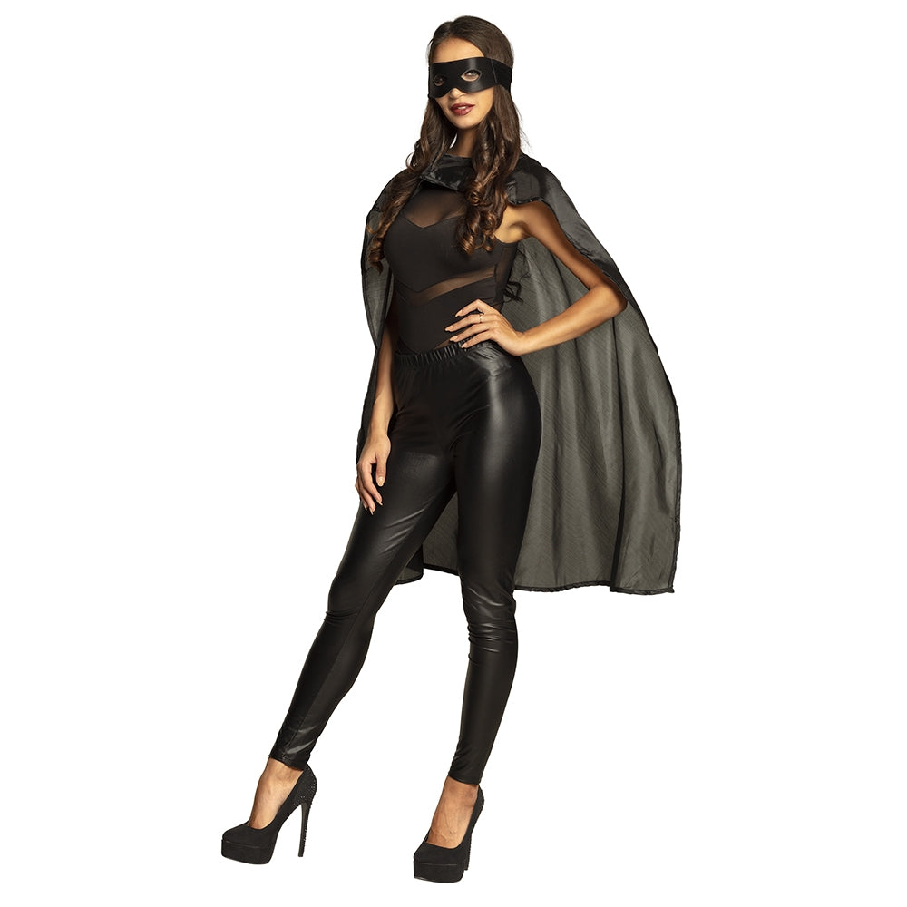 Superhero Set Cape und Maske Schwarz - 2