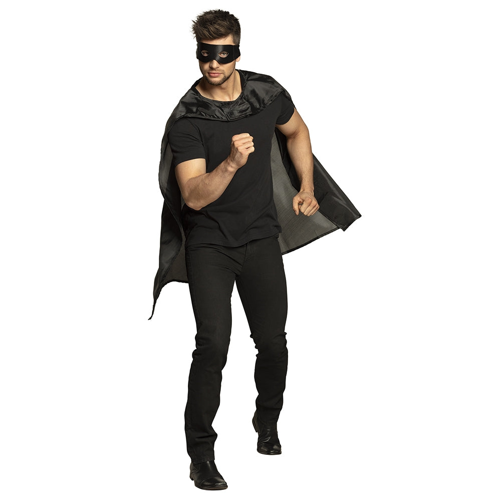 Superhero Set Cape und Maske Schwarz - 3