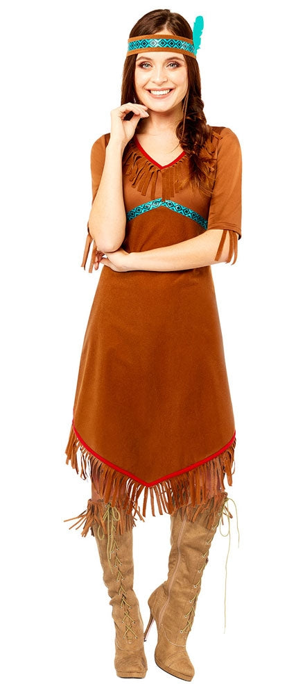 Blaue Feder Indianerin Damenkostüm - 1