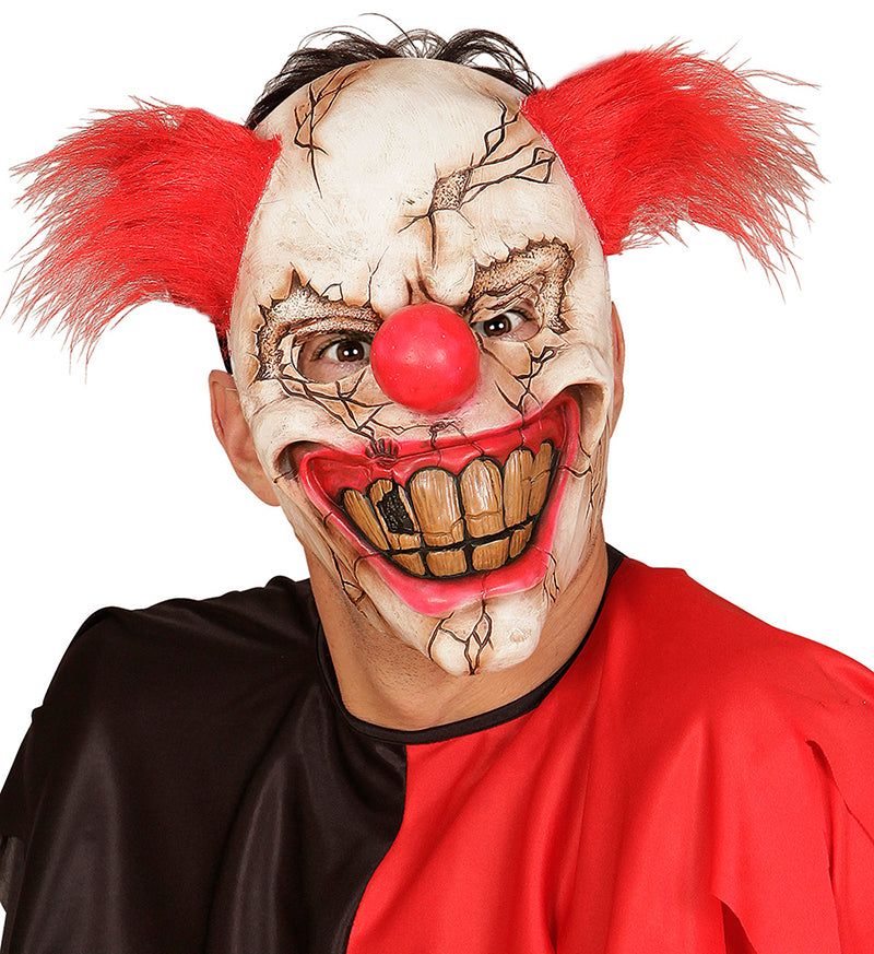 Killer Clown Halbmaske mit Haaren - 2