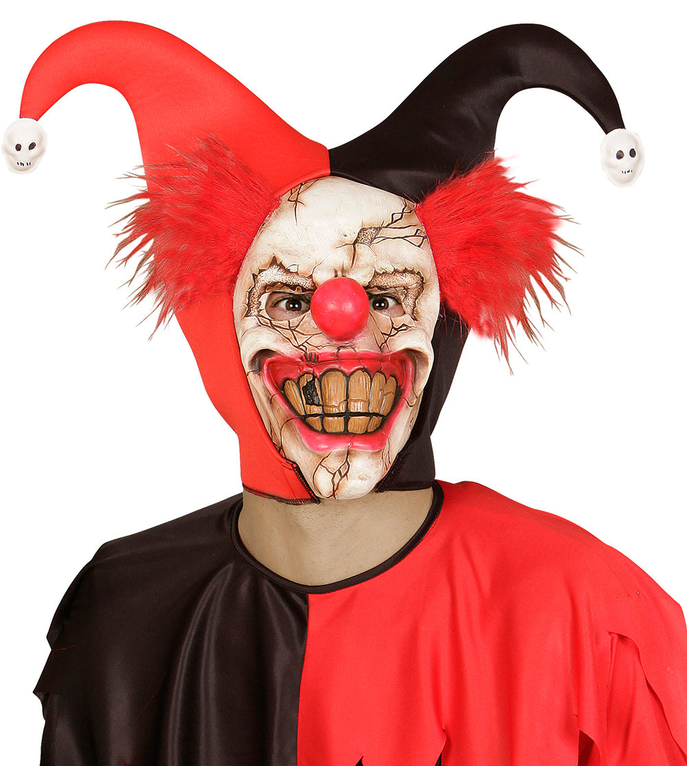 Killer Clown Halbmaske mit Haaren - 1