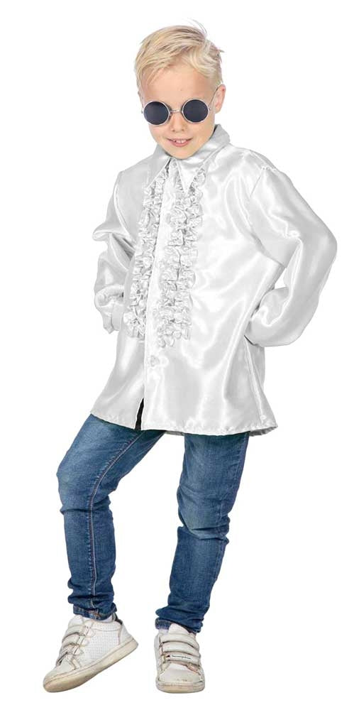 Rüschenhemd Deluxe für Kinder weiß - 1