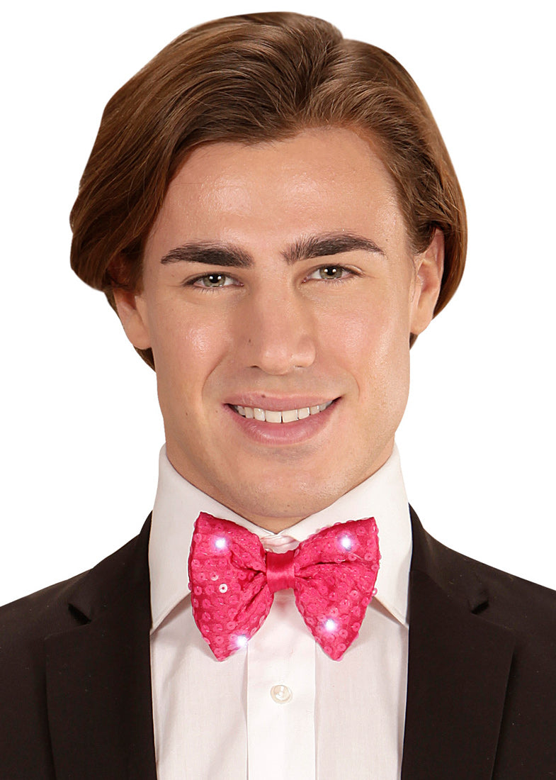 LED Pailletten Fliege pink - 2