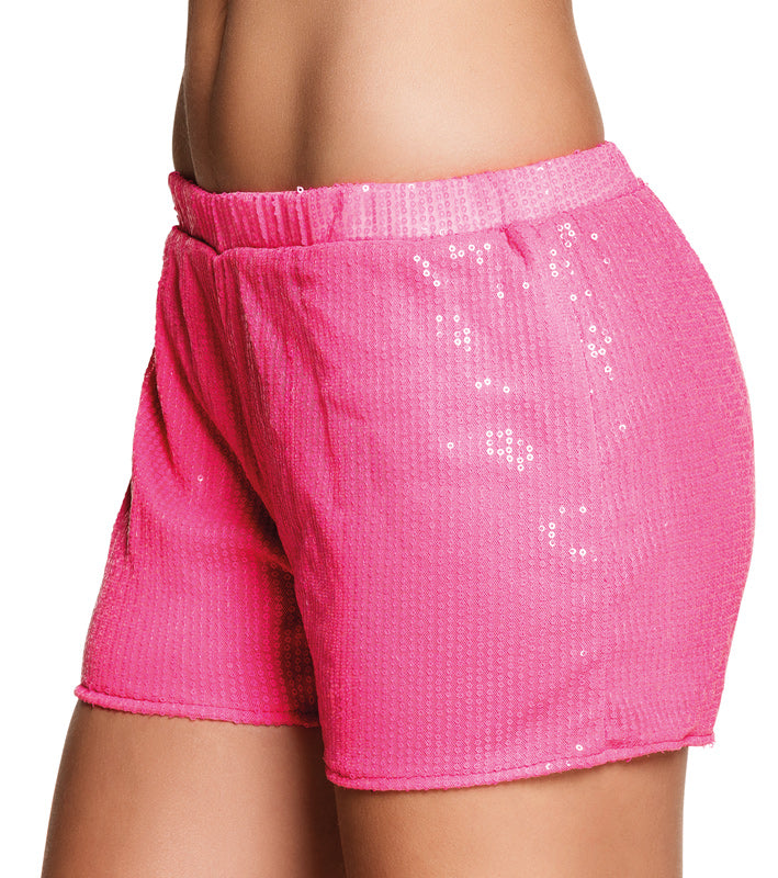 Neon Pailletten Hotpants pink - 1