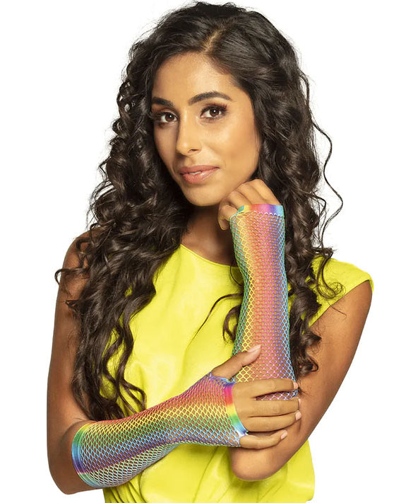 Pride Party Netzhandschuhe lang - 1