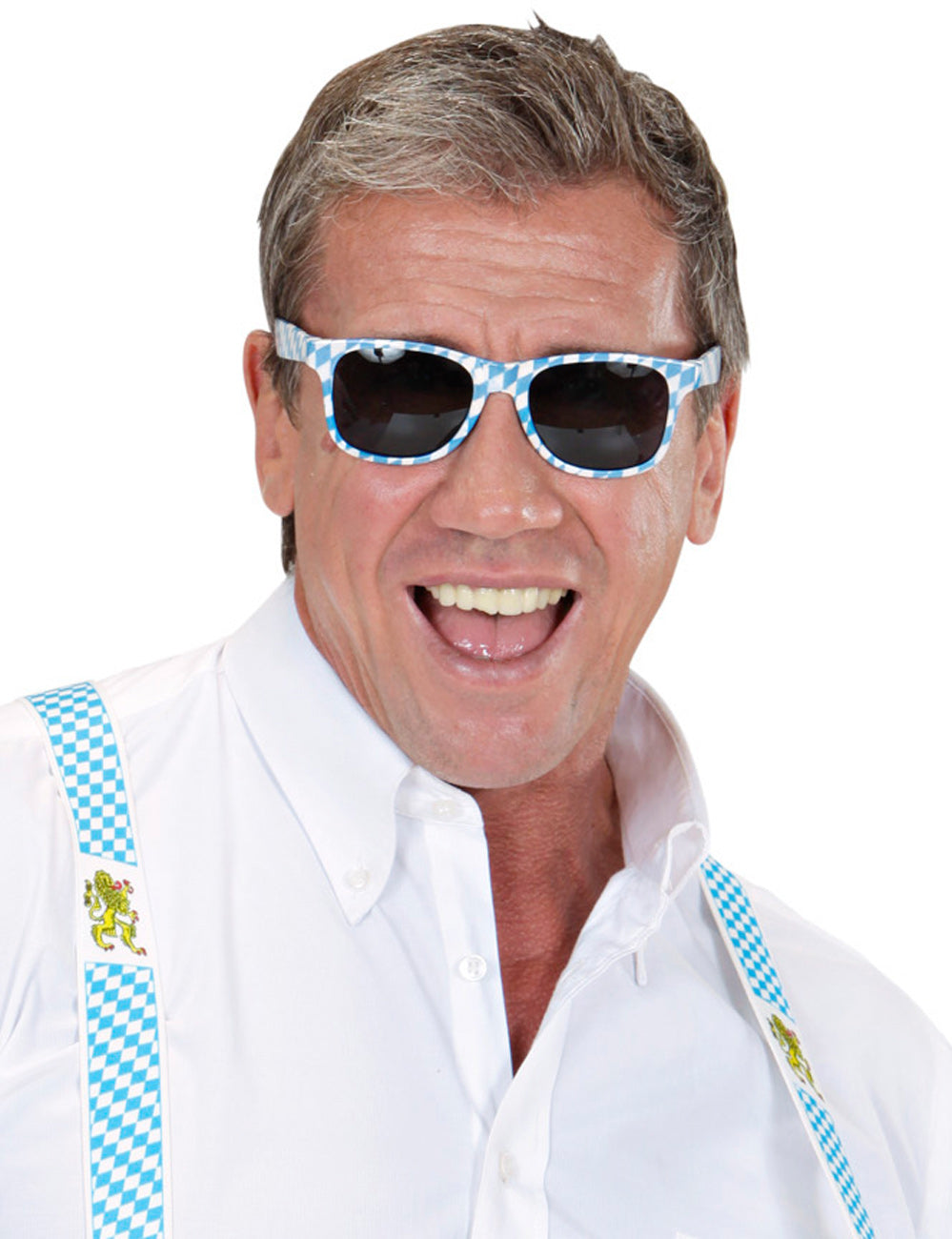 Oktoberfest Brille blau-weiss - 2