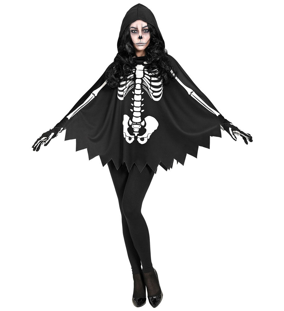Halloween Skelett Umhang mit Kapuze - 4