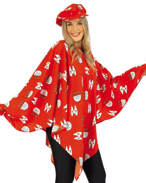 Köln Poncho für Damen rot - 2