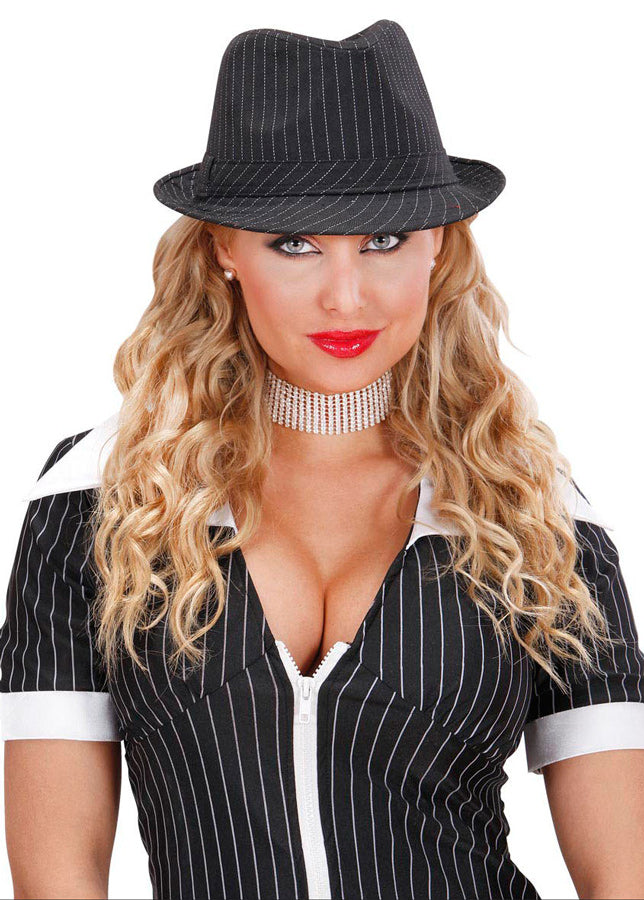 Premium Gangster Hut mit Nadelstreifen - 4