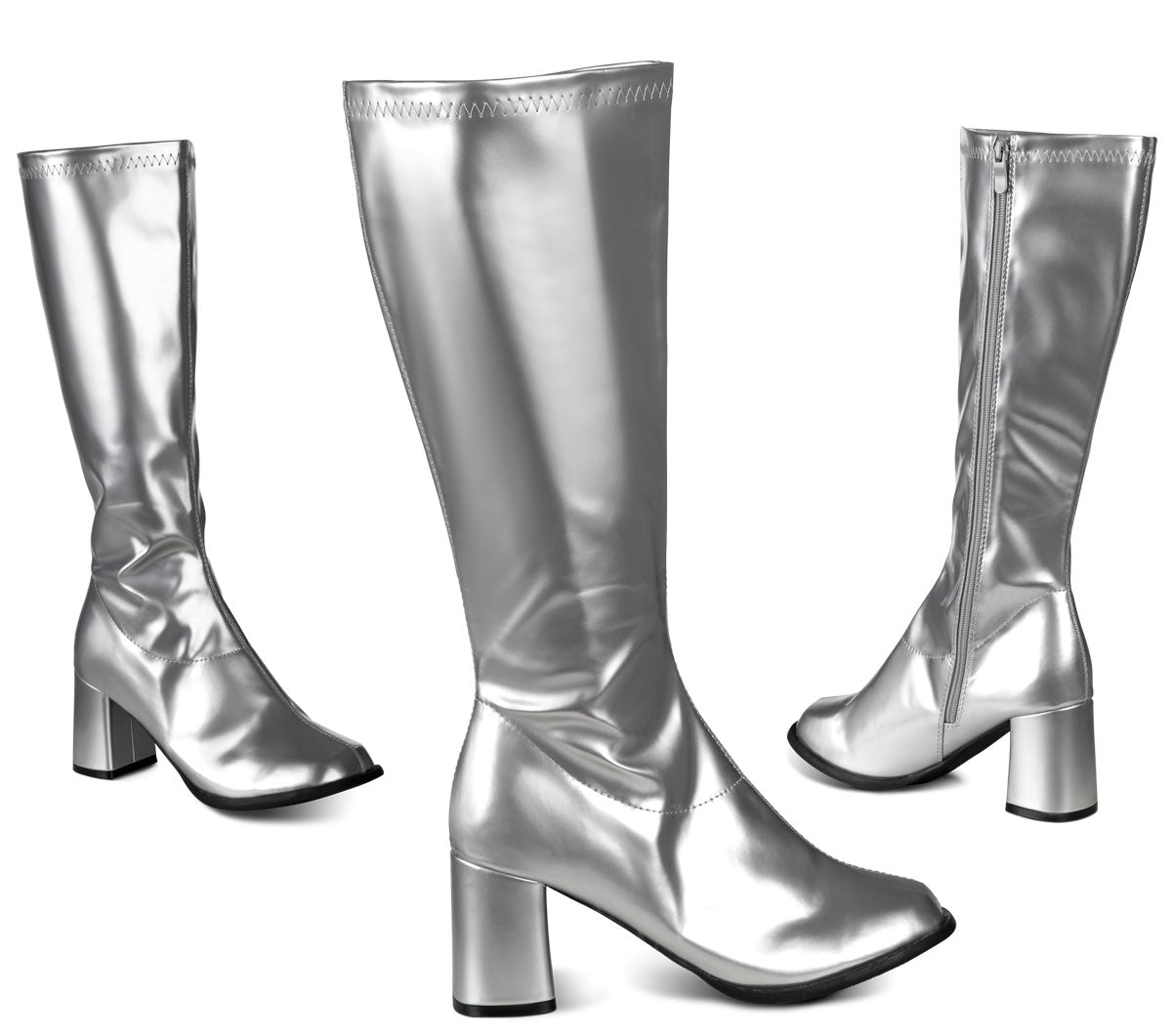 Seventies Retro Stiefel silber - 1